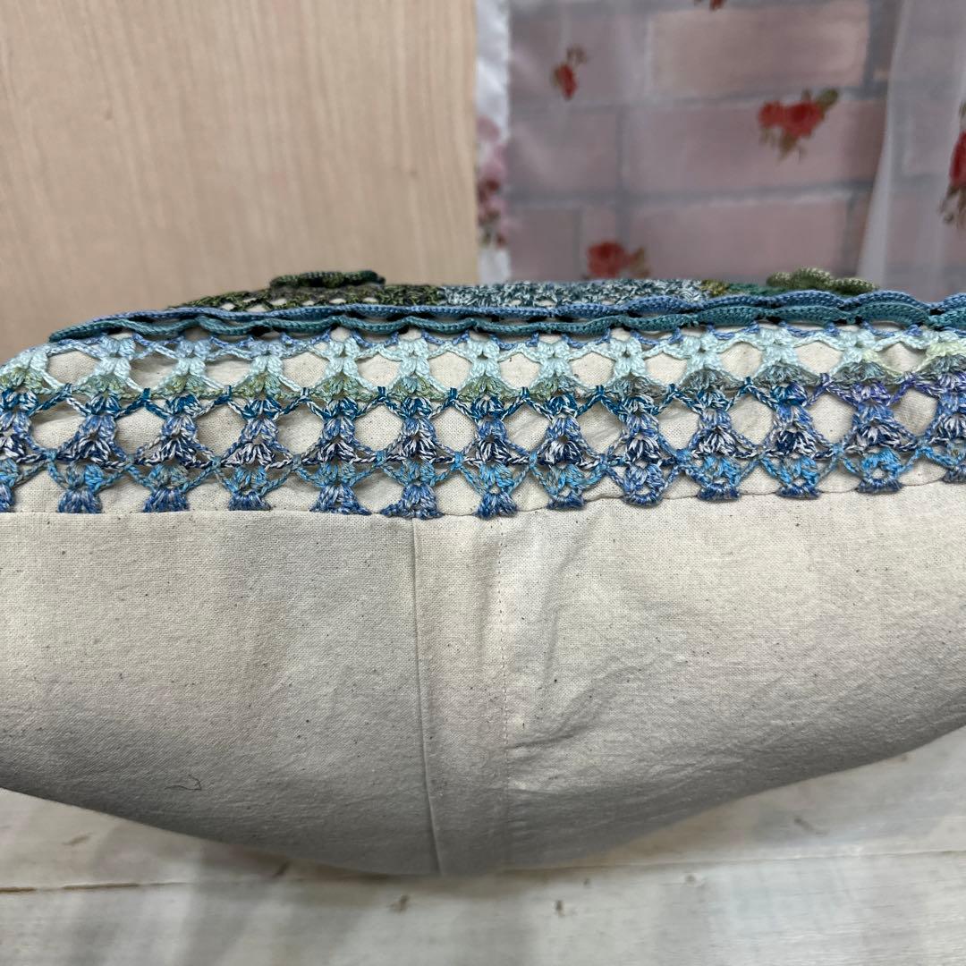 クッションカバー オリムパス刺繍糸　ハンドメイド 手編み　hand work