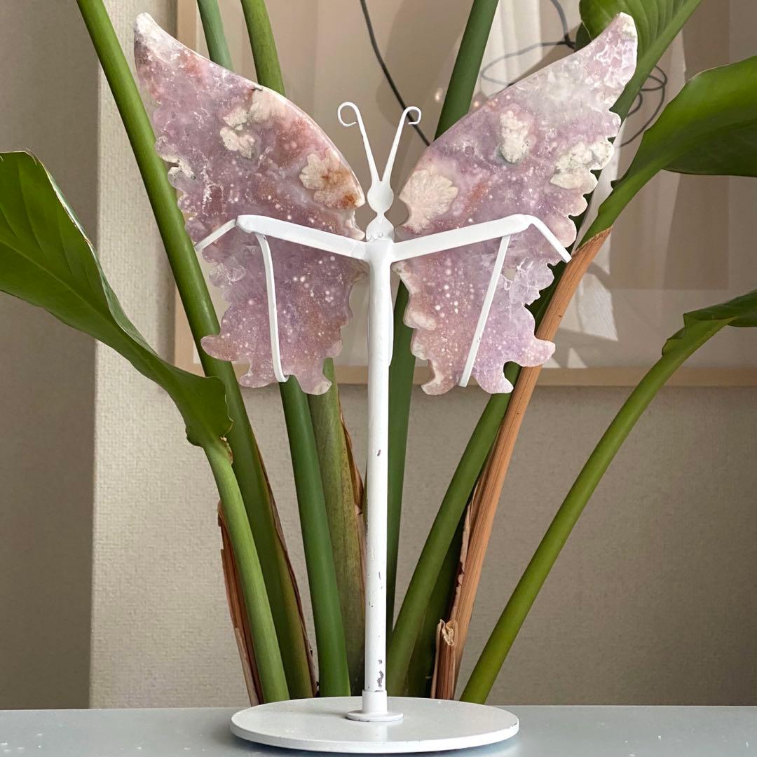 ★★★破格 大特価【 ピンクアメジスト フラワーアゲート バタフライ 】