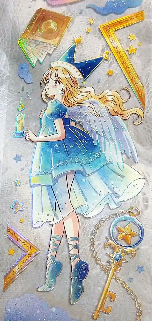 J634＃星月篇章(烫镭射银)当季限定切り売り海外人物マステ女の子