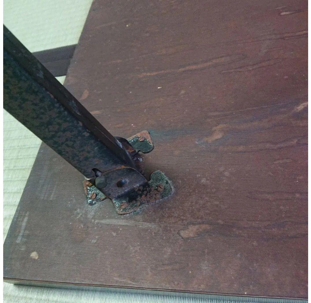 昭和レトロ/1950年代物】ちゃぶ台 折り畳み ローテーブル焦げ茶色 大きい