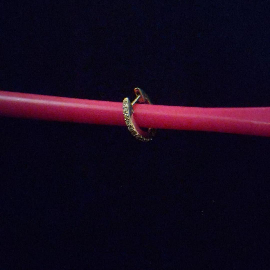 美品★Pt900 中折れ フ−プ ダイヤ 片耳 ピアス プラチナ ダイヤモンド