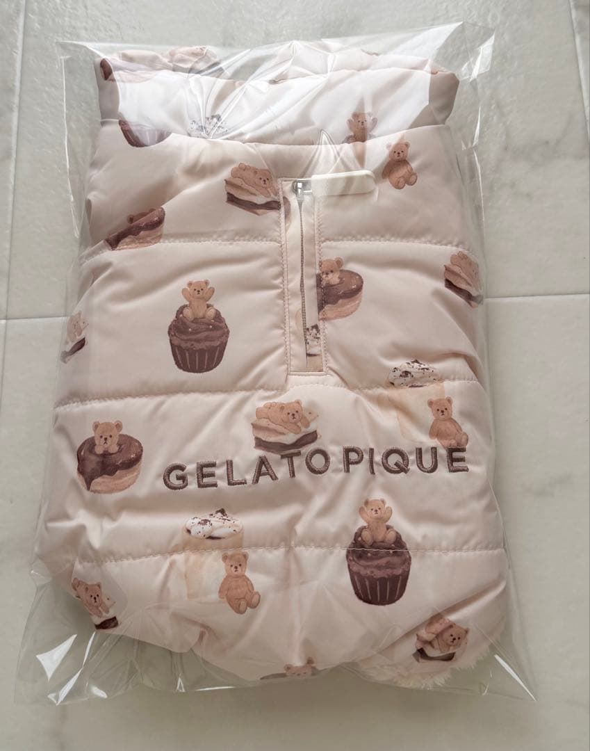 GELATOPIQUE ジェラートピケ【CAT&DOG】中綿ベスト　BEG くま