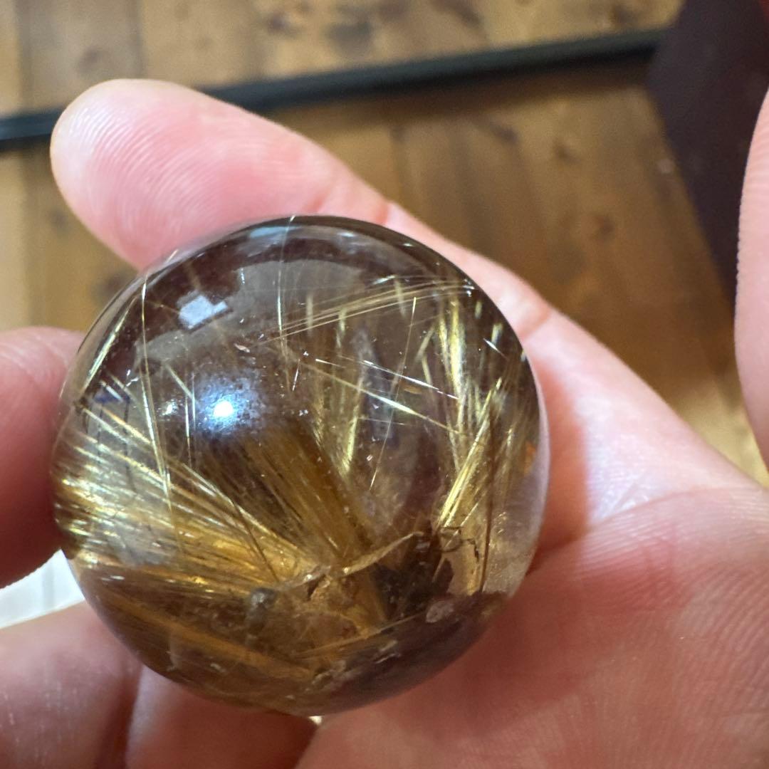 【極上品】コレクション級　ゴールドルチルスフィア 丸玉　約3.6cm 鑑定書付き