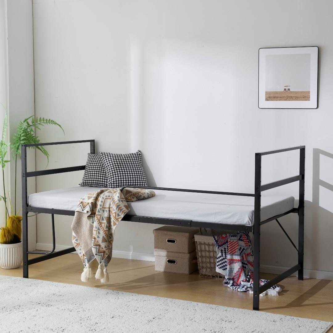数量限定！赤字価格！高さ三段ロフトベッド パイプベッド シングル・S　BLACK