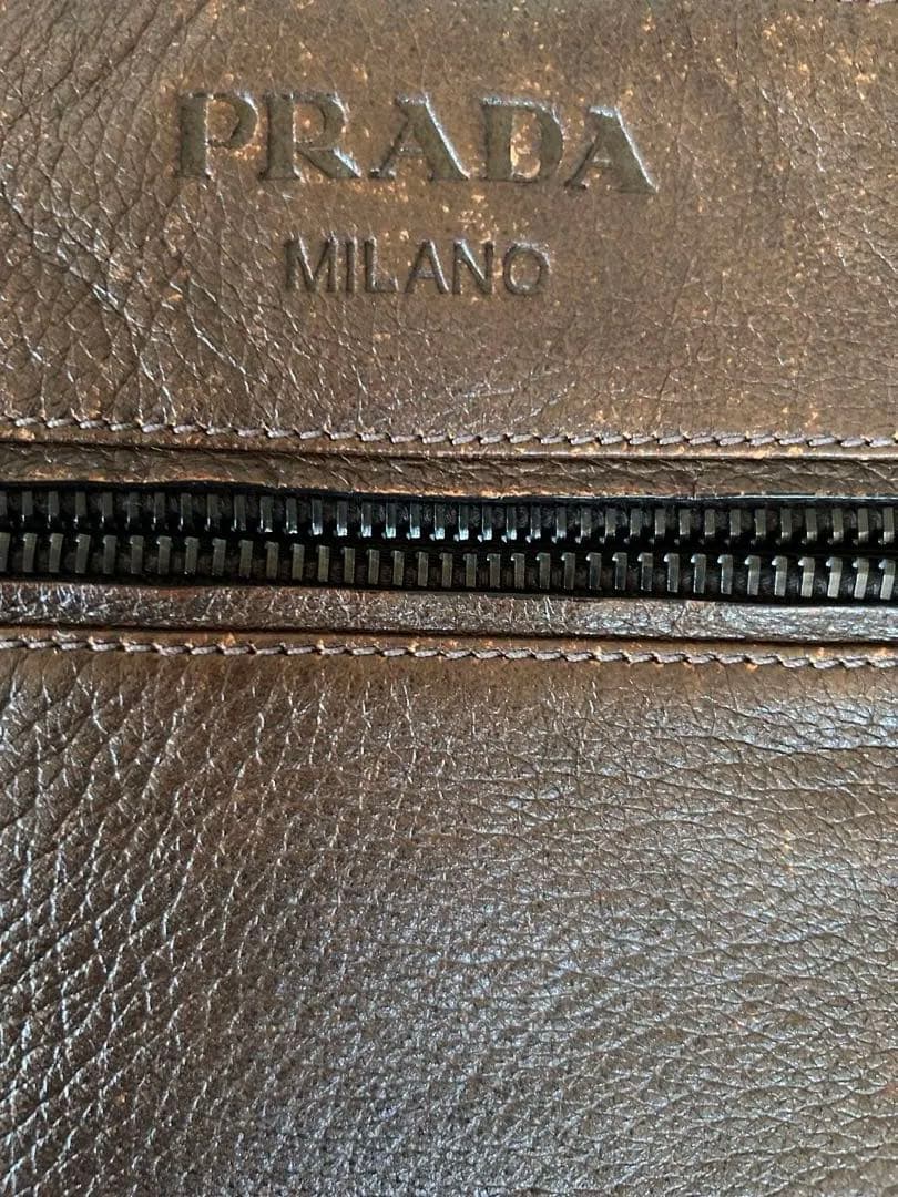 お値下げPRADA ブラウン レザー サコッシュ 袋付き