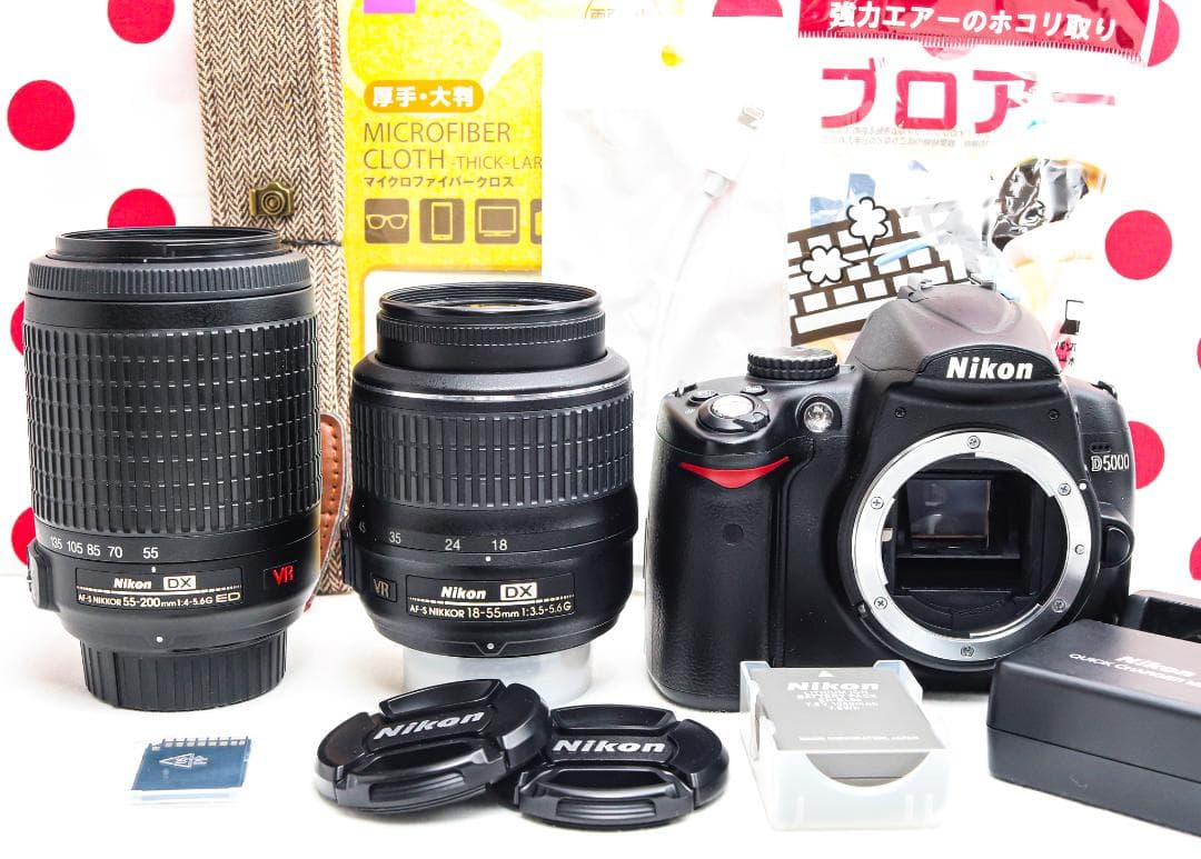ニコン Nikon D5000❤スマホ転送OK❤動画撮影・自撮り可❤ダブルレンズ