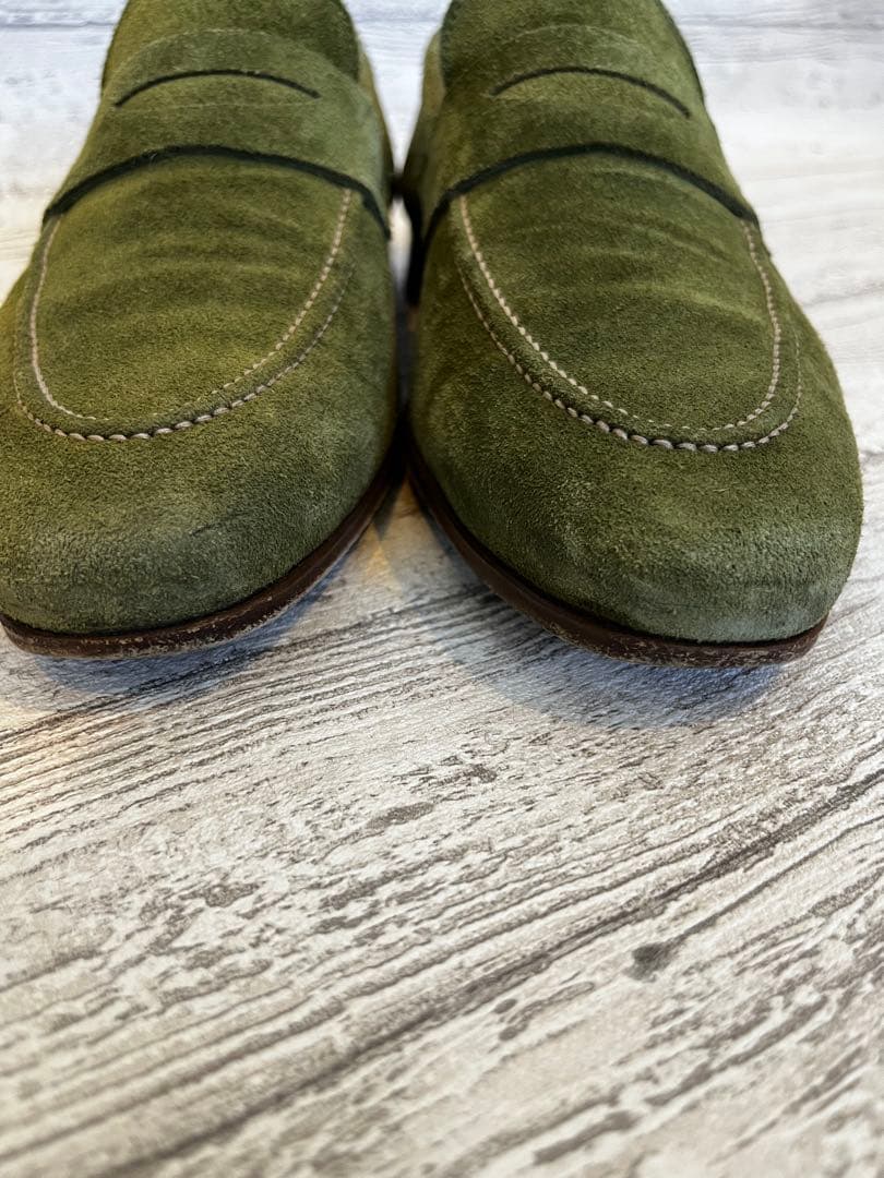 DI MELLA ディ メッラ オリーブグリーン スエード ローファー　6