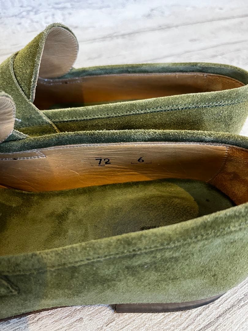 DI MELLA ディ メッラ オリーブグリーン スエード ローファー　6