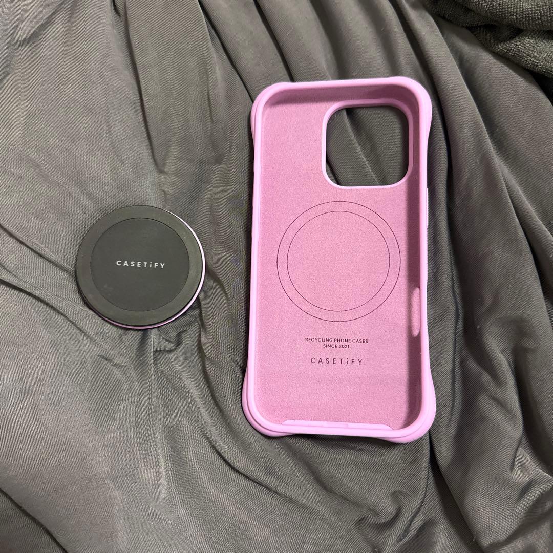 CASETiFY ピンクソフトケース16プロ　鏡付