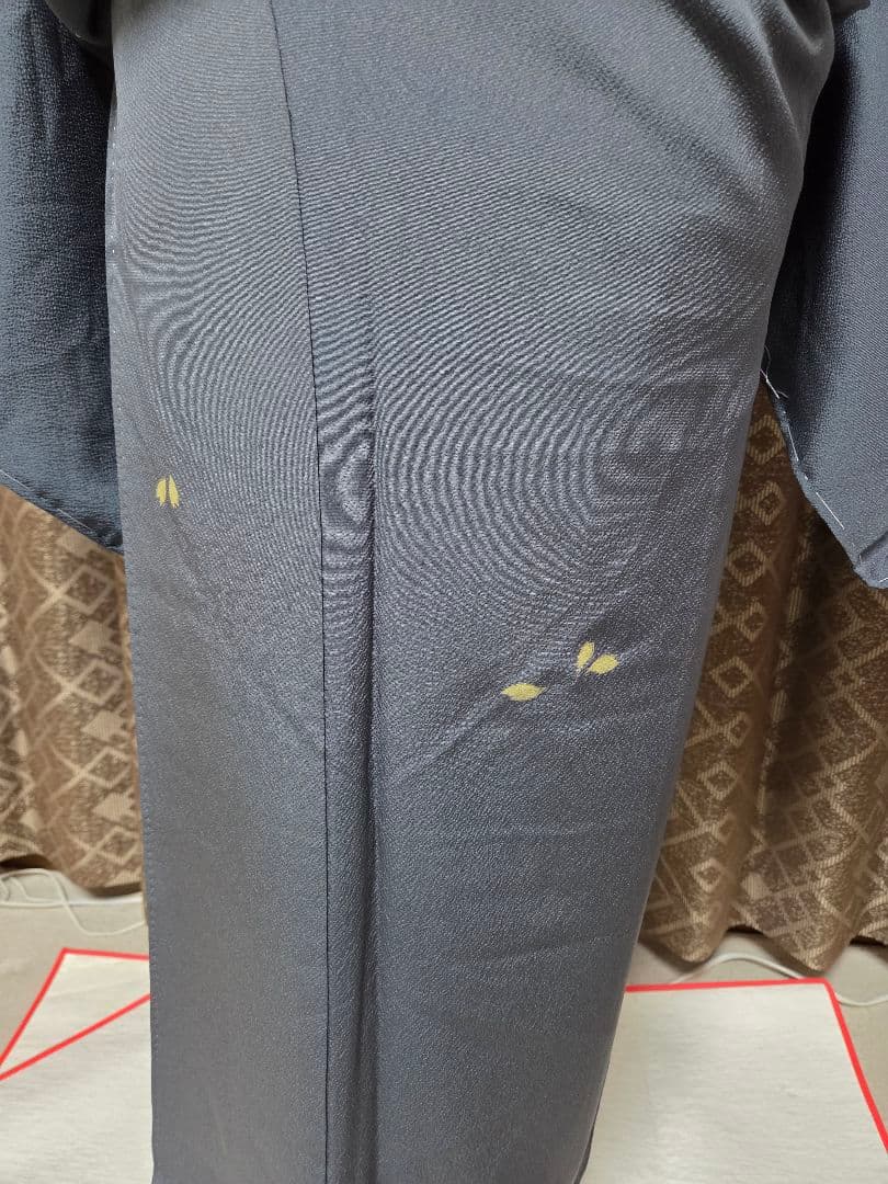 ジュサブロー　グレー　桜　附下　164cm　しつけ付き