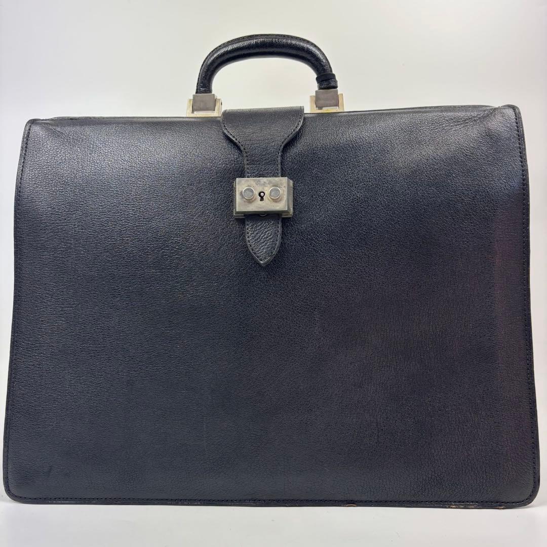 廃盤　モラビト ダレスバッグ ロゴ型押し レザー 大容量 A4 PC可 黒