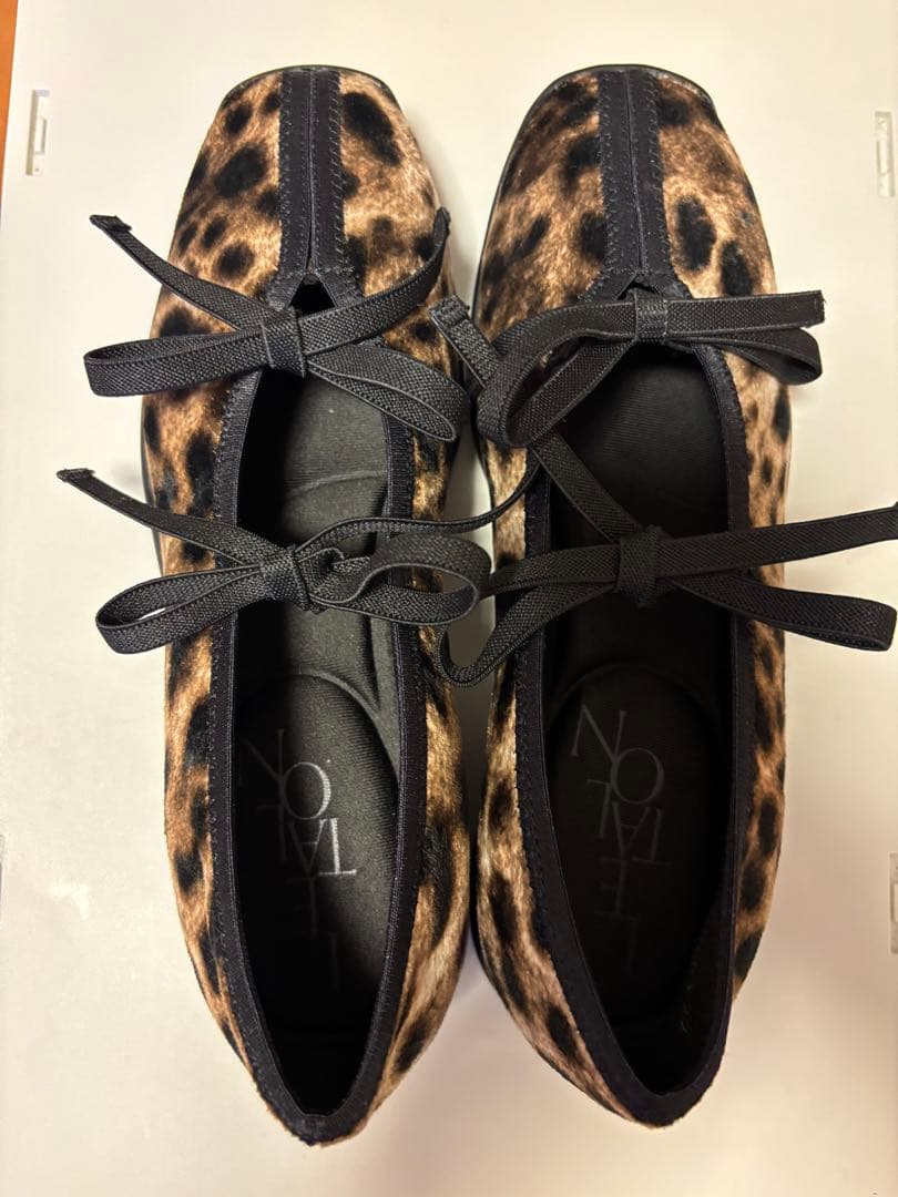 LE TALON Lダブルリボンバレリーナ　ブラウン系その他（レオパード）