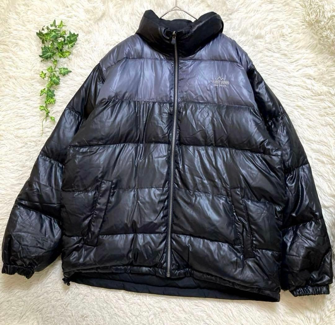 【美品】レア　FIRST DOWN リバーシブル ダウンジャケット 5L 黒