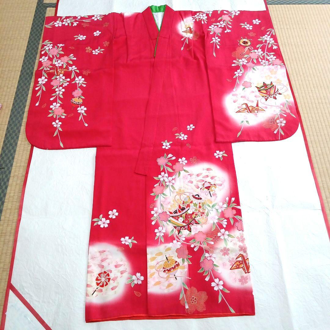 七五三　七歳　着物・結び帯フルセット　⑨