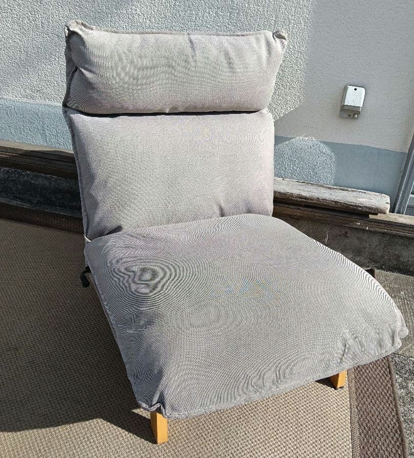 超美品 無印良品 ハイバック リクライニングソファ 無垢材 1P ①