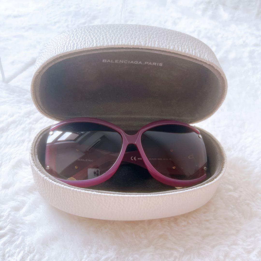 美品BALENCIAGA バレンシアガパープルグラデーションサングラスケース付き