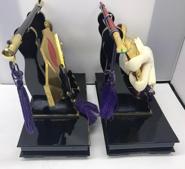 伝統工芸木製品 24cm 軍扇陣笠揃 五月人形　小道具　扇　太鼓　買い替え