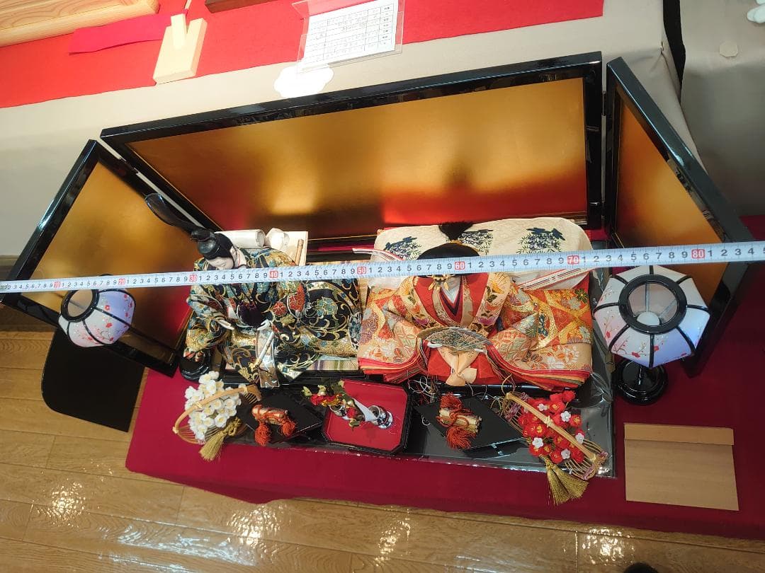 おひなさま用落とし金屏風と平台のセット●注意文あり●