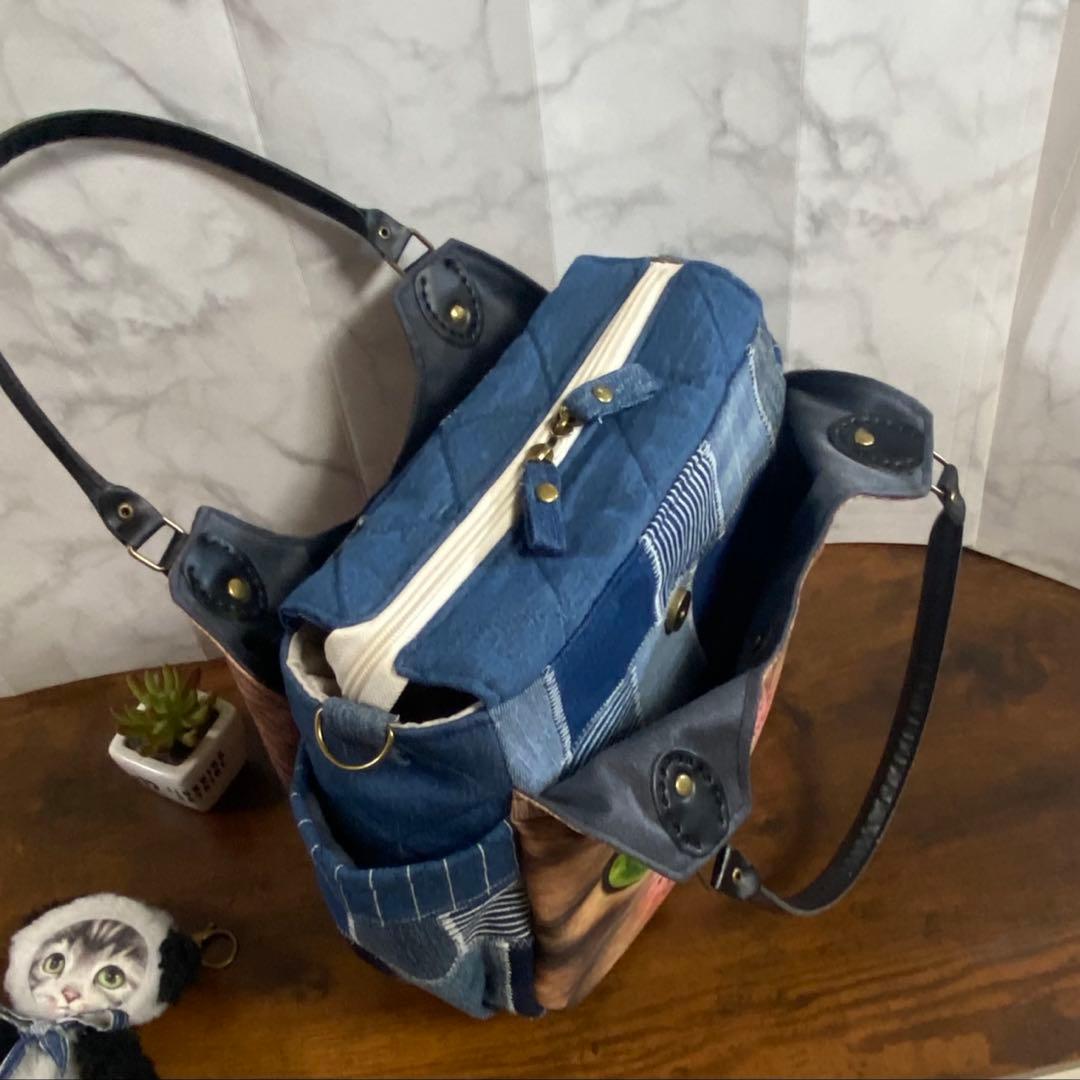 ね*】様 コヤンイサムチョン デニムリメイク【トートバッグ】パッチワーク ハンド