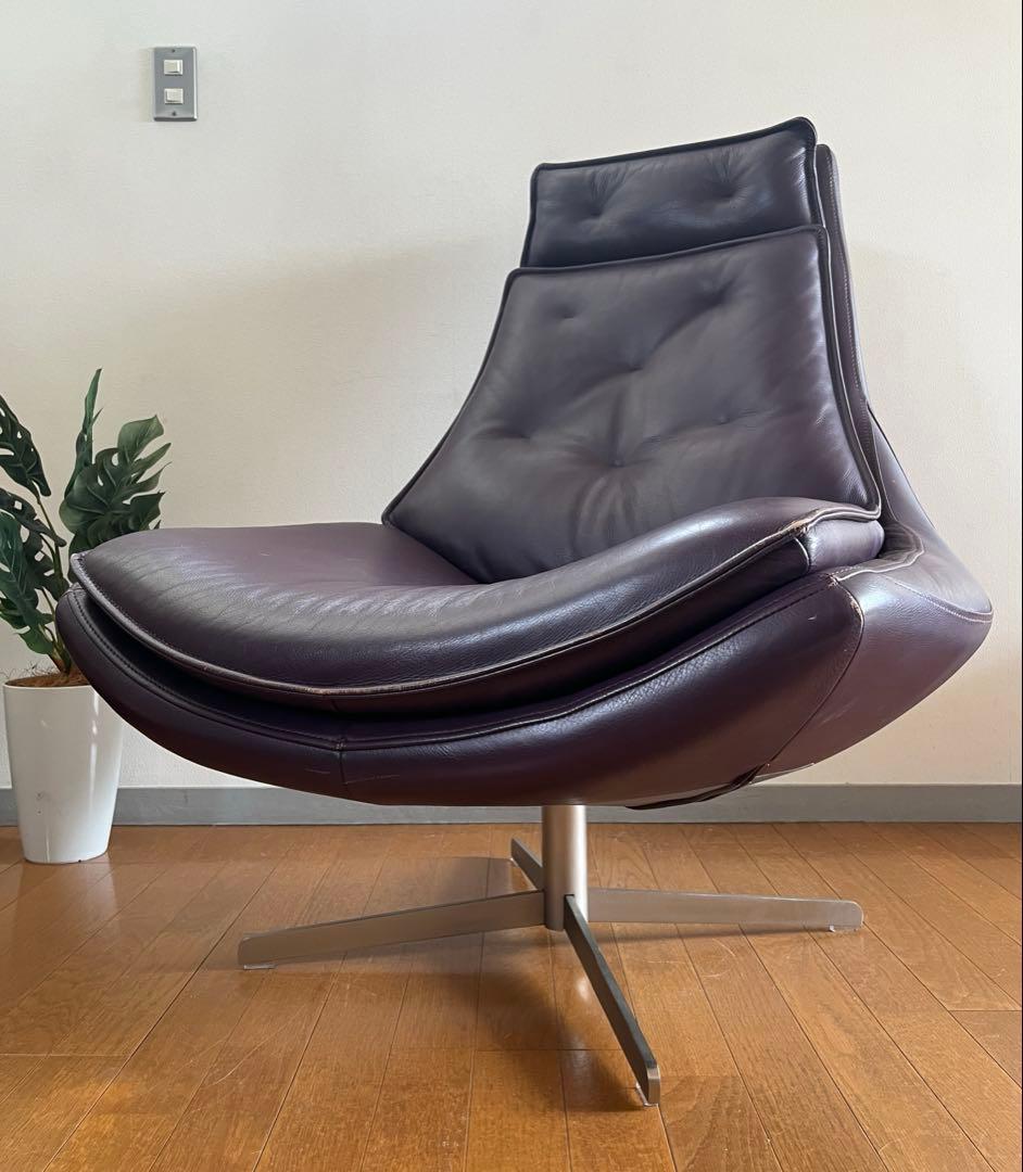 ◆ヴィンテージ◆ ボンテンピ　Daya 本革ラウンジチェア　スペースエイジ
