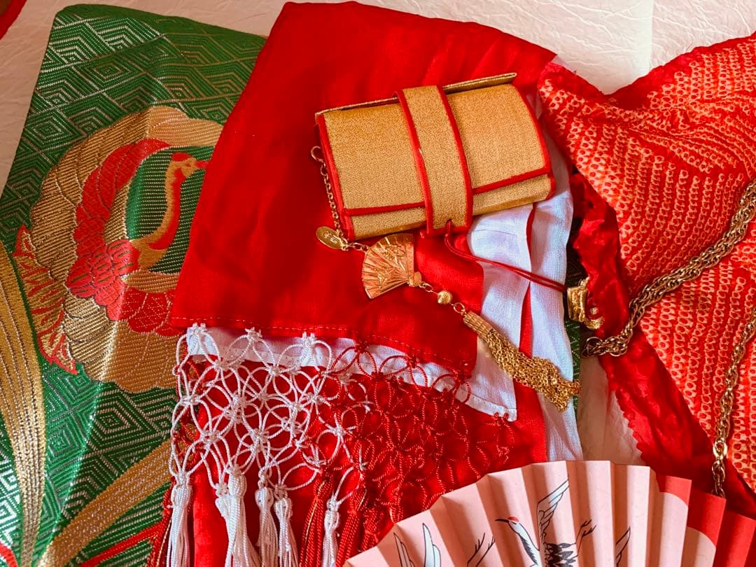 七五三　7歳の女の子のお支度クリスマスハーフ成人式へ華やかに着回せるお着物セット