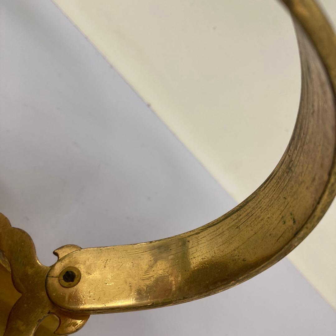 E4 骨董品真鍮製 彫金 提子古い酒器 アンティーク 中国美術 昭和レトロ レト