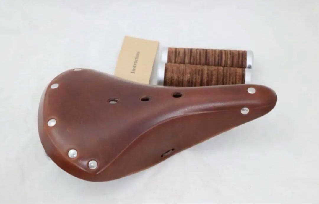 台湾製　レザーサドル　グリップセット　ブロンプトンモールトンBROOKS B17