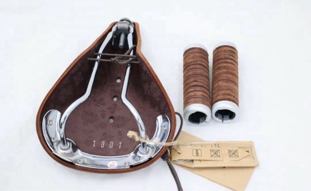 台湾製　レザーサドル　グリップセット　ブロンプトンモールトンBROOKS B17