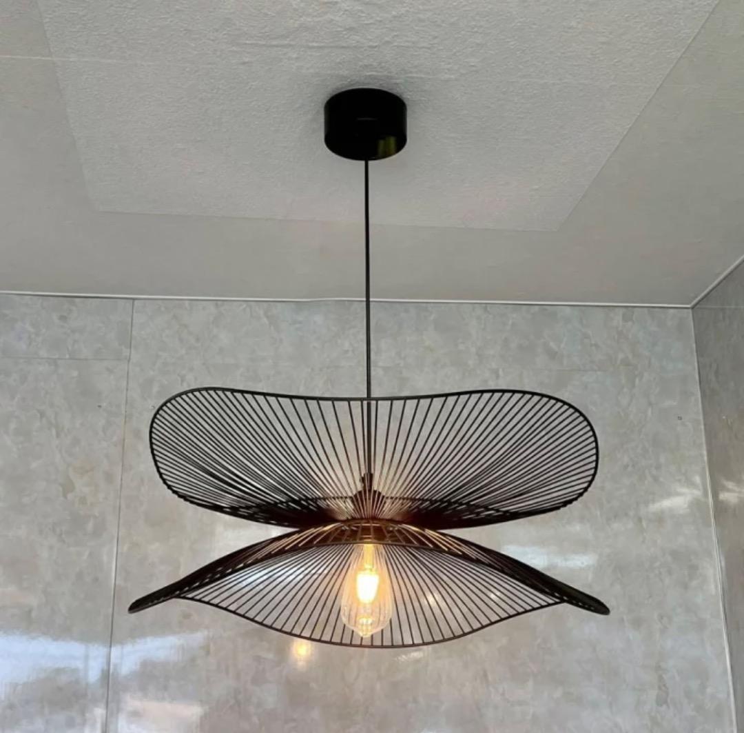 新品 シンプル ブラック アイアン ペンダントライト ワイド58cm