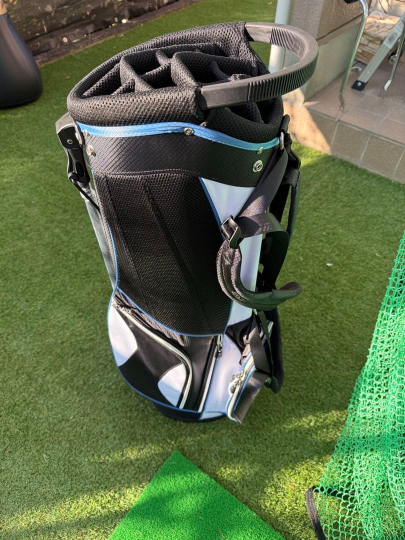 新品 PGM GOLF キャディバッグ 白 黒 青 ゴルフバッグ 14分割