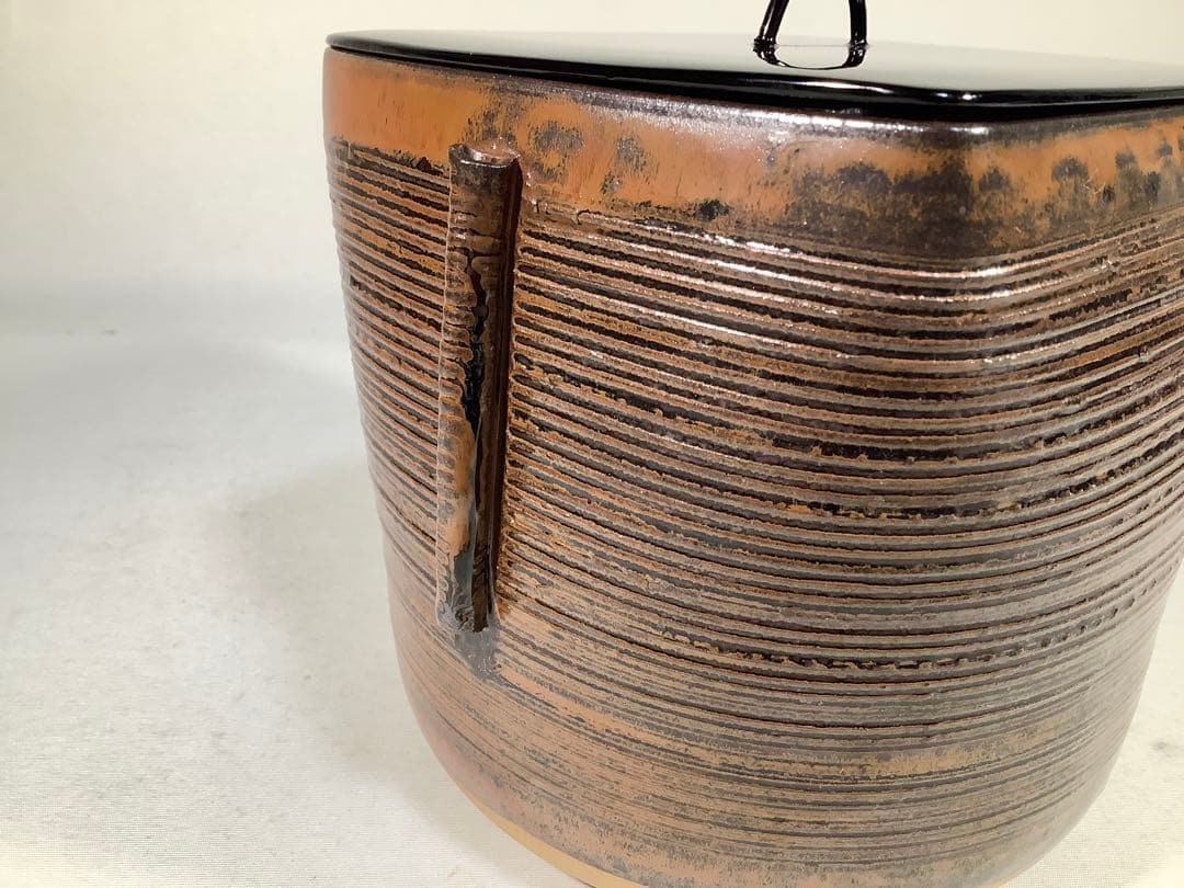 高取焼　四方口管耳　水指　高取八仙　茶道具　送料無料