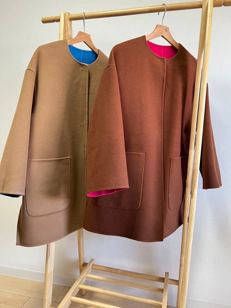 UNITED ARROWSバイカラー リバー ミドルコート