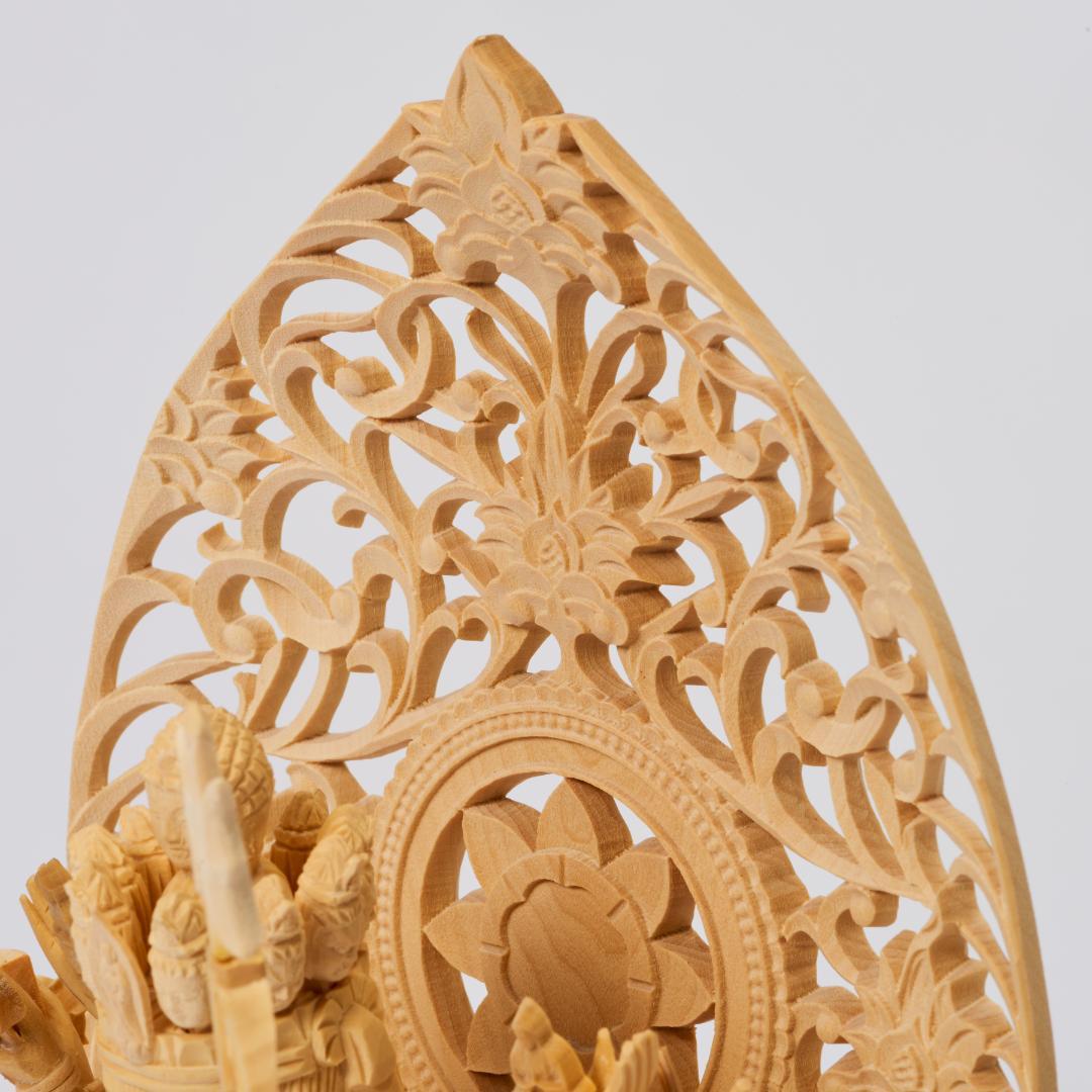 黄楊　６寸　立千手観音 #079