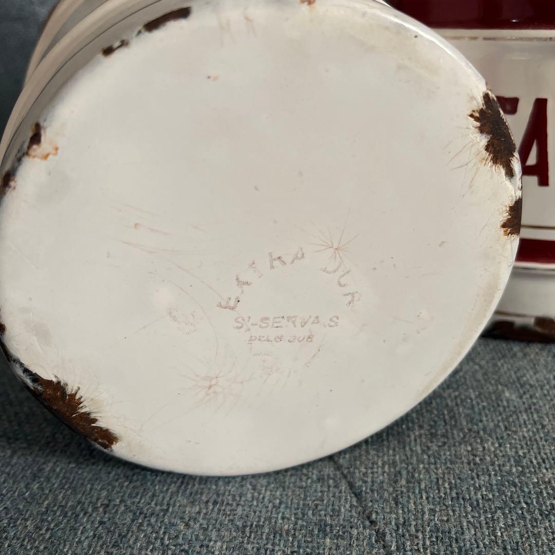 アンティーク ホウロウ キャニスター セット