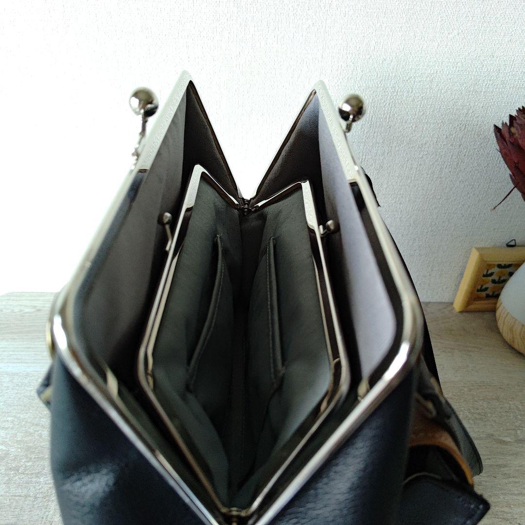 がま口バッグ　大きめ　ハンドメイド