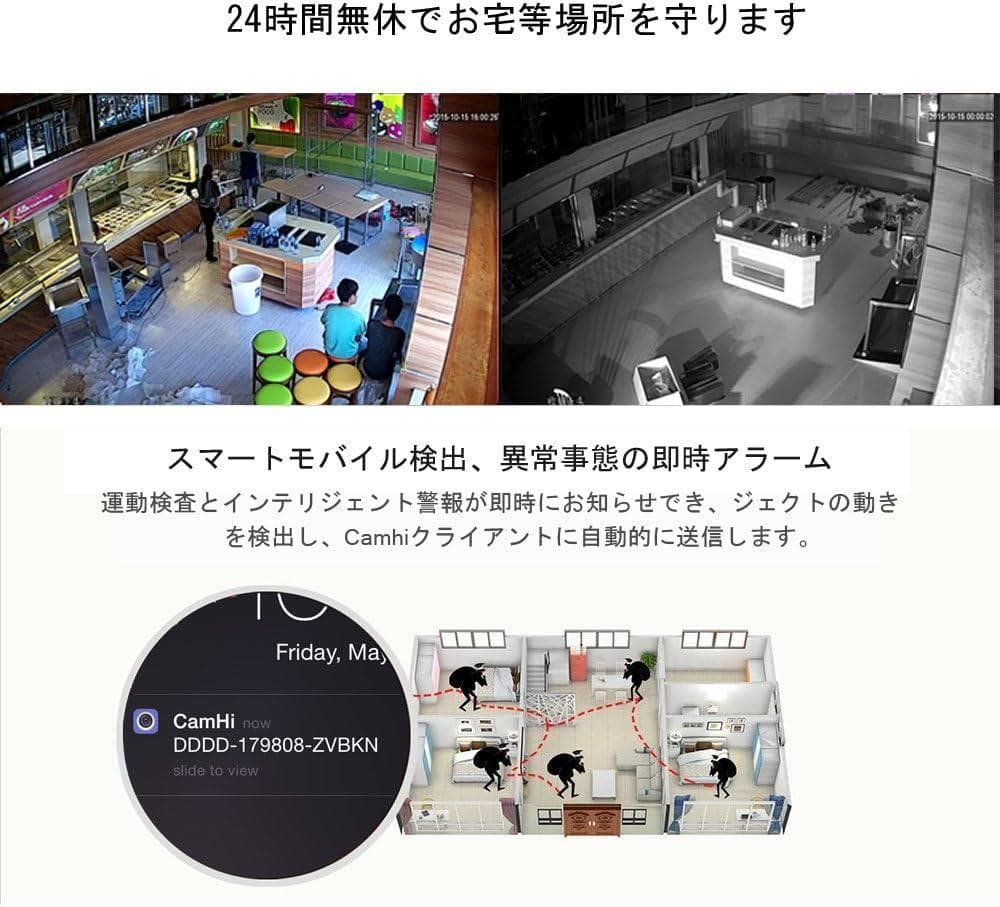 高画質 監視カメラワイヤレス IP 兼用 SDカード録画 WIFI 合わせ