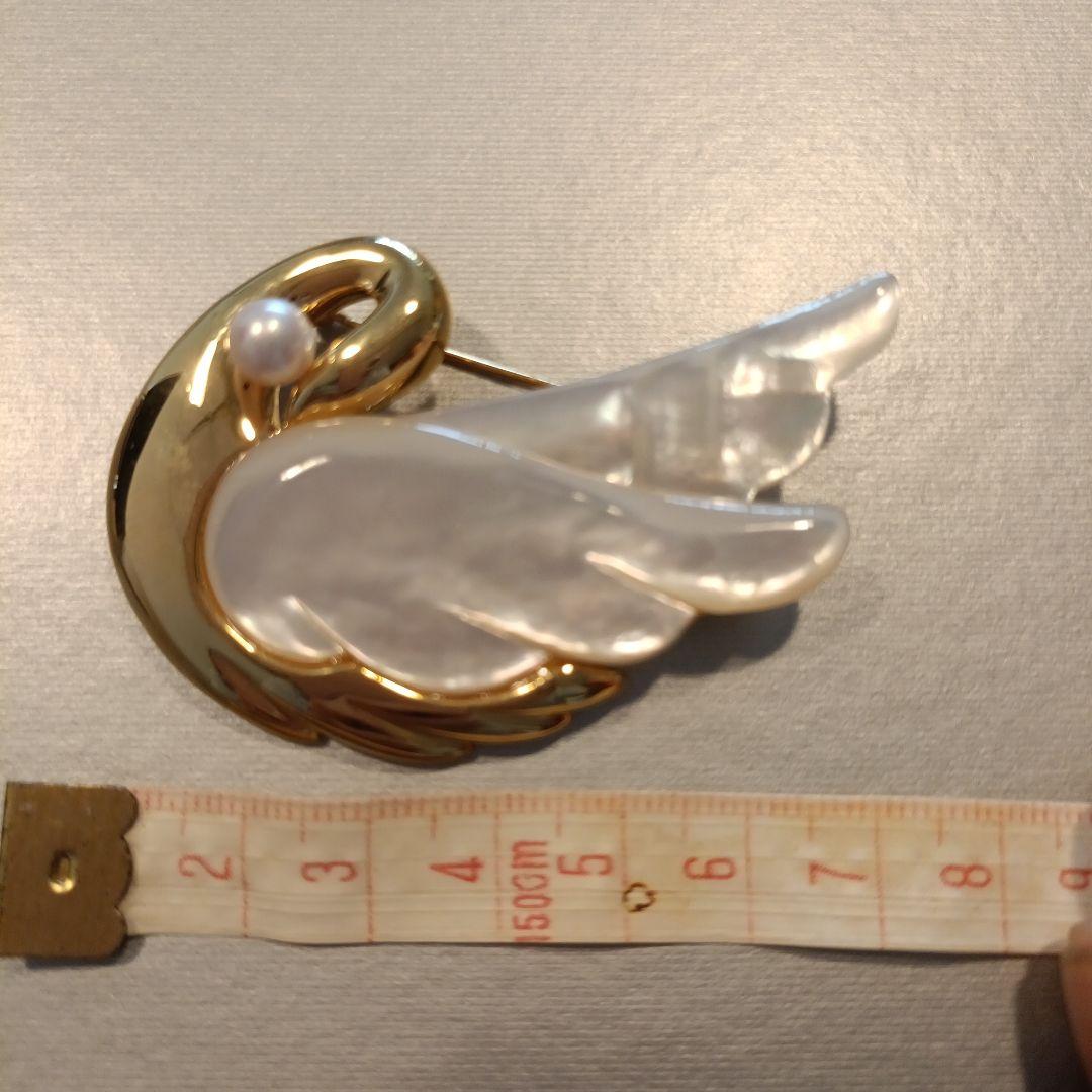 田崎真珠　TASAKI 白鳥デザイン ブローチ 　刻印なし