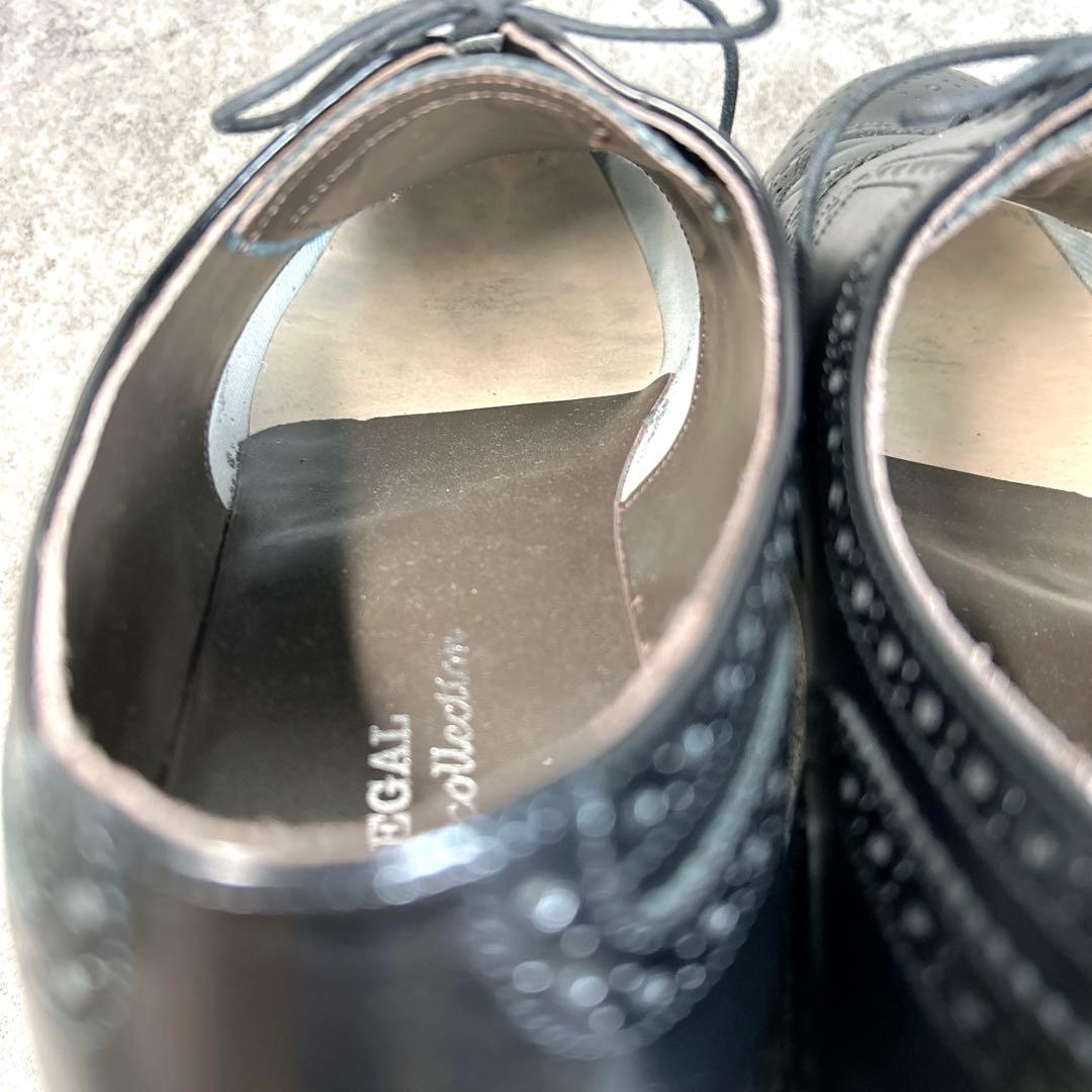 未使用級【REGAL】ビジネスシューズ/V083/メダリオン/ウイングチップ/黒