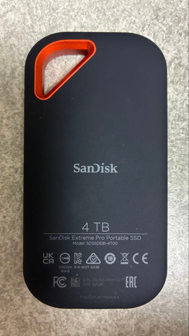 外付けハードディスク・ドライブ SanDisk Extreme Pro Portable SSD 4TB