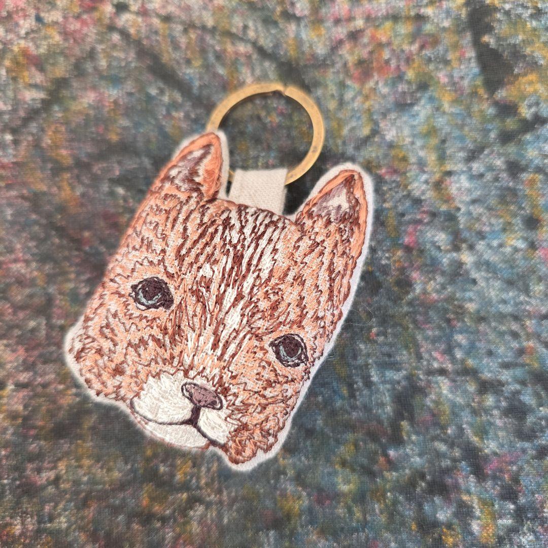 ❁ハンドメイドになります❁ リングチャーム付き　アップリケトートバッグ