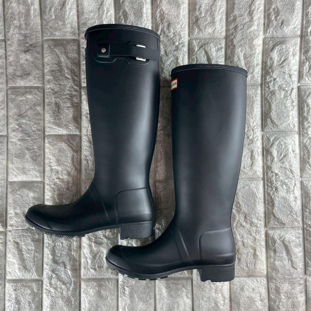 新品/EU37 HUNTER ハンター レインブーツ オリジナルツアー 長靴 黒