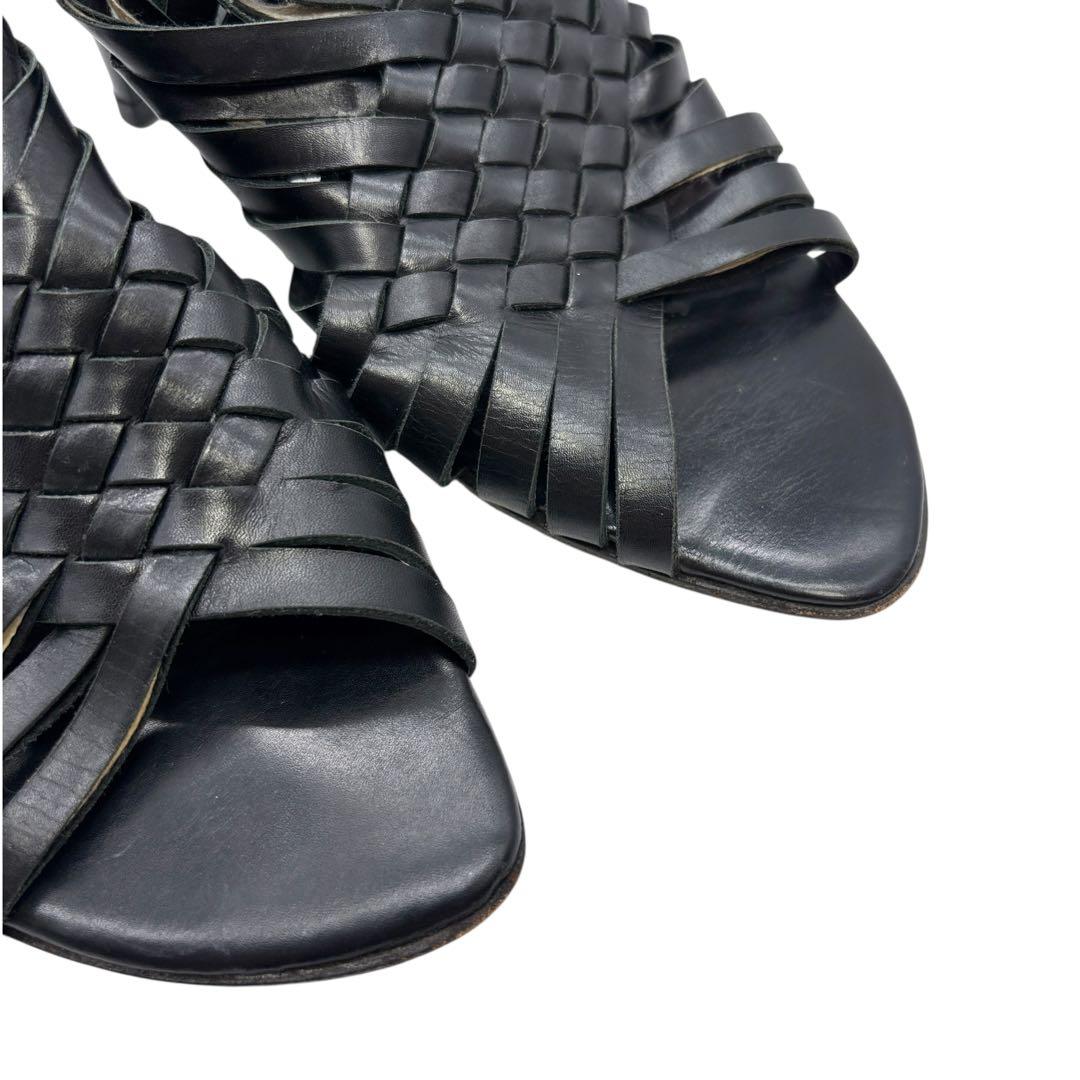 ボッテガヴェネタ イントレチャート サンダル ミュール 39 黒 レザー