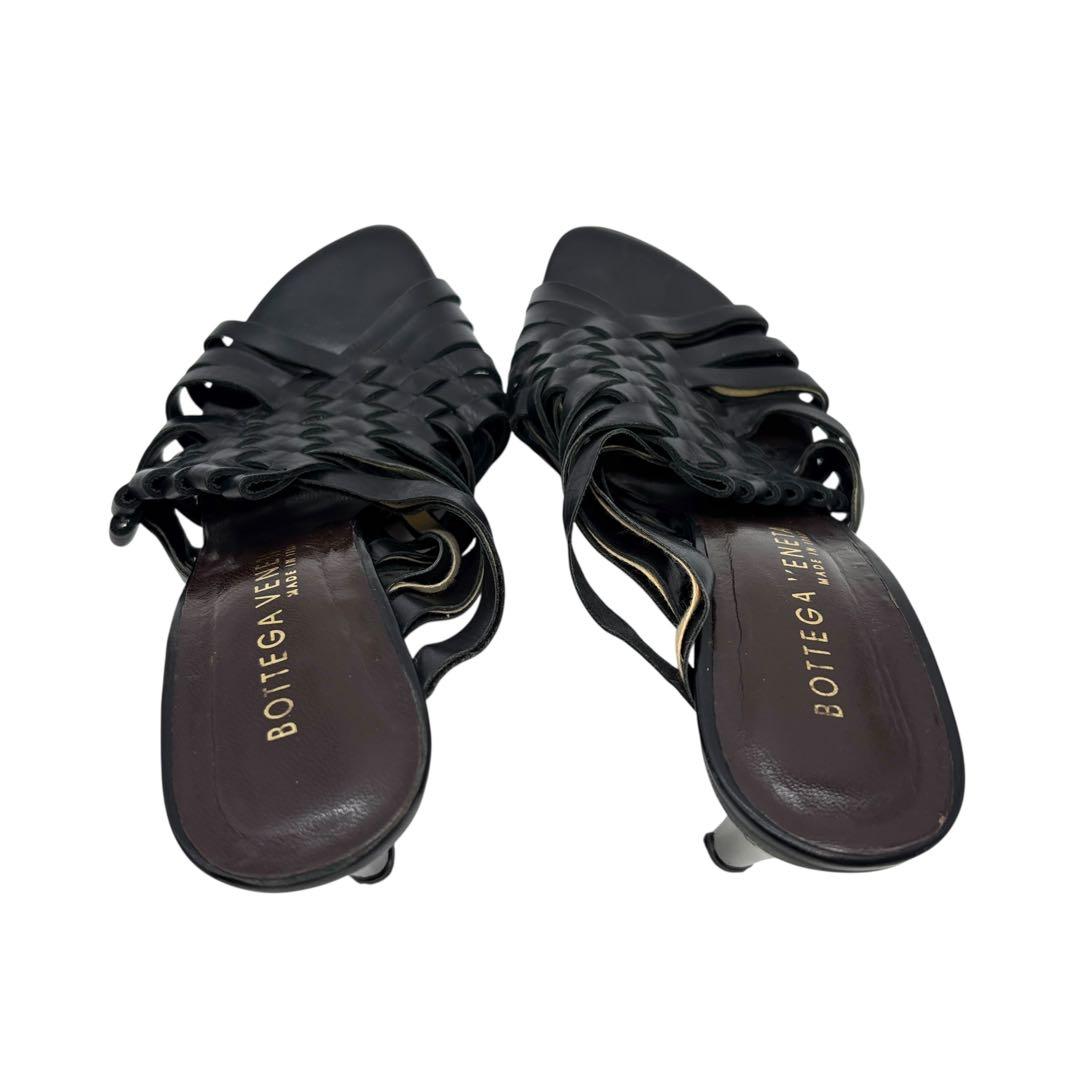ボッテガヴェネタ イントレチャート サンダル ミュール 39 黒 レザー