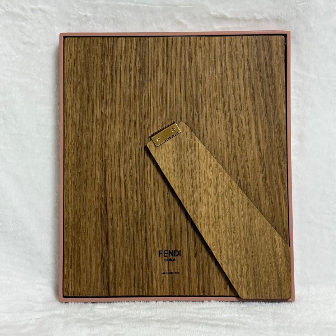 フェンディ★フォトフレーム★木製★茶色×ピンク系★未使用美品★箱付き★希少品
