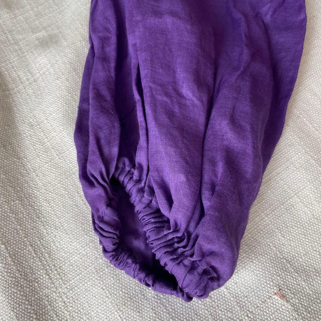 BEARDSLEYビアズリー リネンギャザーチュニック　パープル