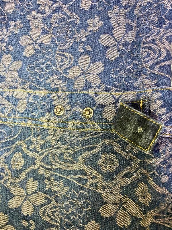 絡繰魂 KARAKURI TAMASHII 花柄刺繍オーバーオール ネイビー