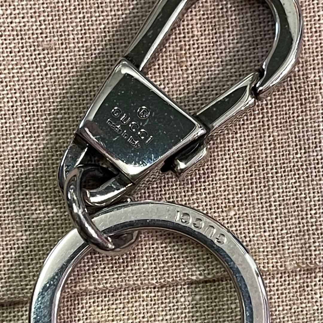 GUCCI グッチ GGシグネチャー レザー キーリング キーホルダー ブラック