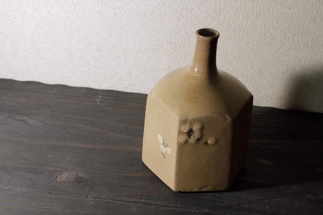 江戸時代 八代焼 桜文象嵌 徳利