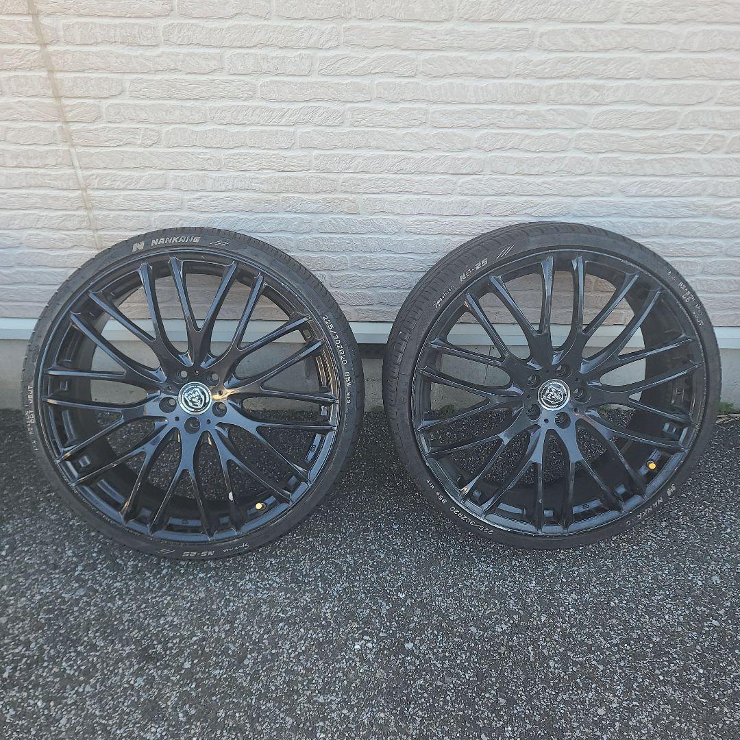 20インチ pcd100 ブラックスポークホイールセット