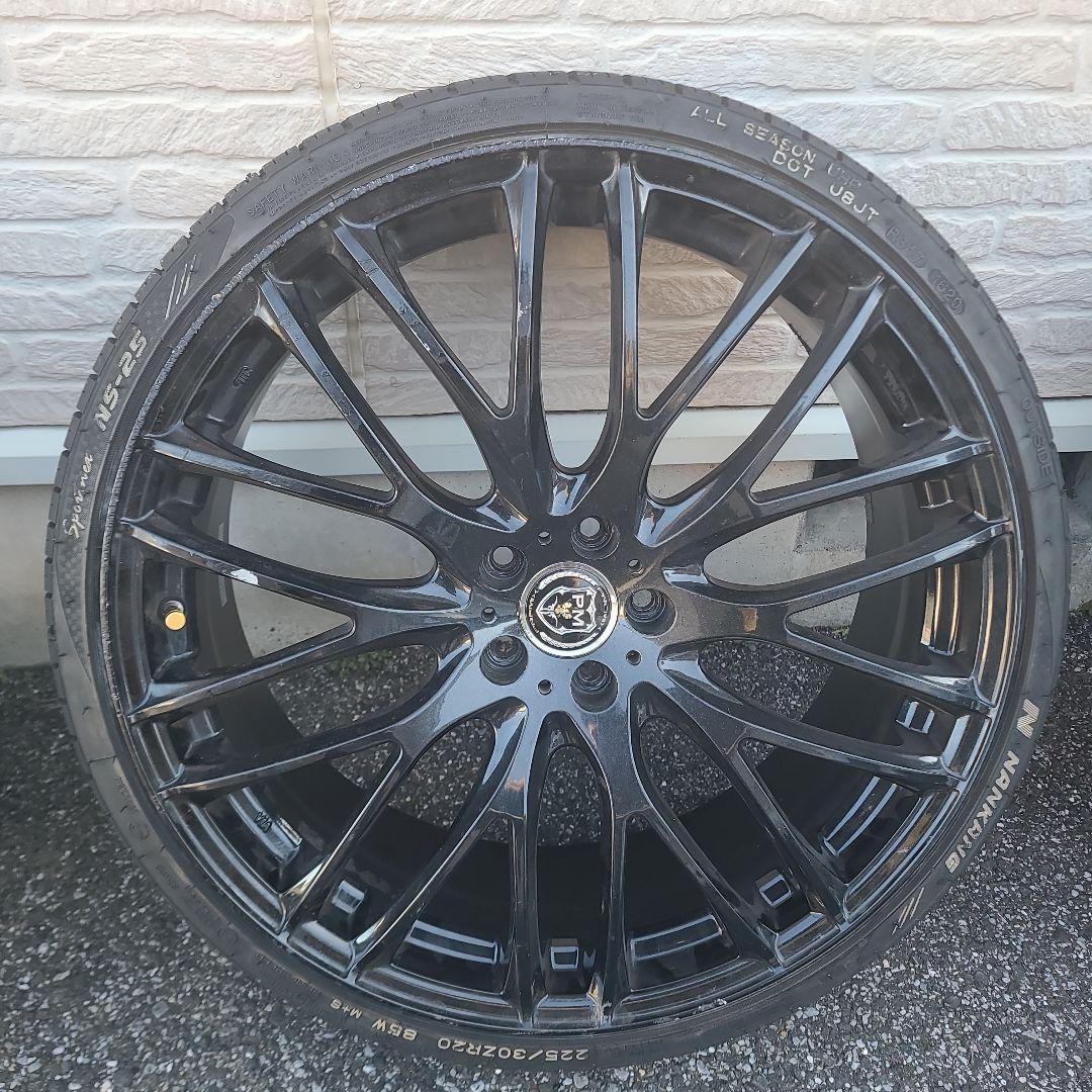 20インチ pcd100 ブラックスポークホイールセット